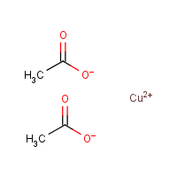 Copper(II) acetate formula graphical representation