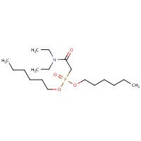 Dihexyl((diethylcarbamoyl)methyl)phosphonate formula graphical representation