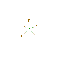 Chlorine pentafluoride formula graphical representation