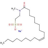 Sodium N-methyl-N-oleoyltaurate formula graphical representation