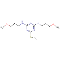 2,4-Bis((3-methoxypropyl)amino)-6-(methylthio)-s-triazine formula graphical representation