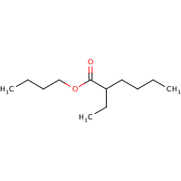 Hexanoic acid, 2-ethyl-, butyl ester formula graphical representation