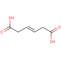 trans-3-Hexenedioic acid formula graphical representation