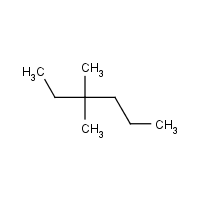 3,3-Dimethylhexane formula graphical representation