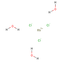 Rhodium chloride trihydrate formula graphical representation