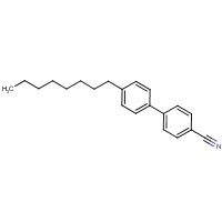 4'-Octyl(1,1'-biphenyl)-4-carbonitrile formula graphical representation