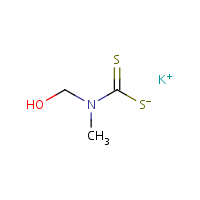 Potassium N-hydroxymethyl-N-methyldithiocarbamate formula graphical representation