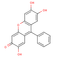 9-Phenyl-2,3-7-trihydroxy-6-fluorone formula graphical representation