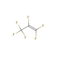 Hexafluoropropylene formula graphical representation