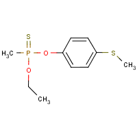 Phosphonothioic acid, methyl-, O-ethyl O-(4-(methylthio)phenyl) ester formula graphical representation