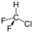 Chlorodifluoromethane formula graphical representation