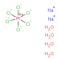 Sodium chloroplatinate tetrahydrate formula graphical representation