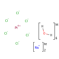 Sodium hexachloroplatinate(IV) hexahydrate formula graphical representation