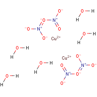 Copper(II) nitrate hemipentahydrate formula graphical representation
