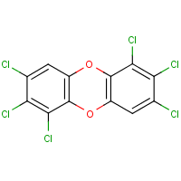 1,2,3,6,7,8-Hexachlorodibenzo-p-dioxin formula graphical representation