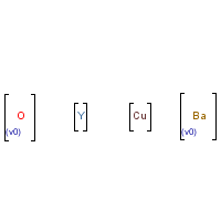 Yttrium barium copper oxide formula graphical representation