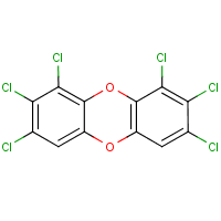 1,2,3,7,8,9-Hexachlorodibenzo-p-dioxin formula graphical representation