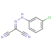 Carbonyl cyanide m-chlorophenyl hydrazone formula graphical representation