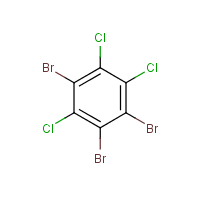 1,2,4-Tribromo-3,5,6-trichlorobenzene formula graphical representation