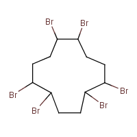 1,2,5,6,9,10-Hexabromocyclododecane formula graphical representation