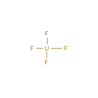 Uranium tetrafluoride formula graphical representation