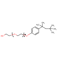 Polyethylene glycol mono(octylphenyl) ether formula graphical representation