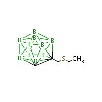 Carboranylmethylethyl sulfide formula graphical representation