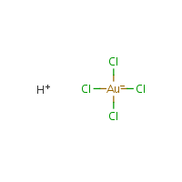 Tetrachloroauric acid formula graphical representation