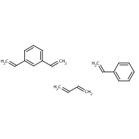 Butadiene, styrene, divinylbenzene polymer formula graphical representation