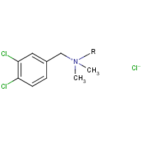Dichlorobenzalkonium chloride formula graphical representation
