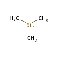 Trimethylsilyl radical formula graphical representation