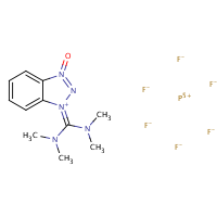 2-(1H-Benzotriazol-1-yl)-1,1,3,3-tetramethyluronium hexafluorophosphate formula graphical representation