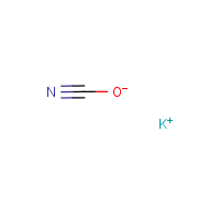 Potassium cyanate formula graphical representation