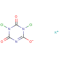 Potassium dichloroisocyanurate formula graphical representation