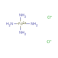 Palladium tetraamine dichloride formula graphical representation