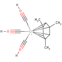 Mesitylenechromium tricarbonyl formula graphical representation