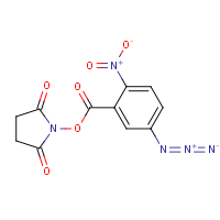 N-5-Azido-2-nitrobenzoyloxysuccinimide formula graphical representation