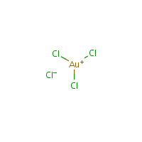 Gold acid chloride trihydrate formula graphical representation