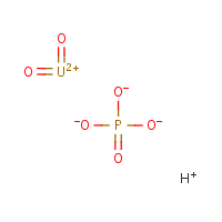 Hydrogen uranyl phosphate formula graphical representation