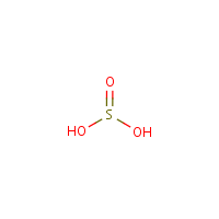 Sulfurous acid formula graphical representation