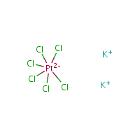 Potassium hexachloroplatinate(IV) formula graphical representation