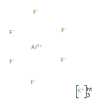 Potassium hexafluoroaluminate formula graphical representation