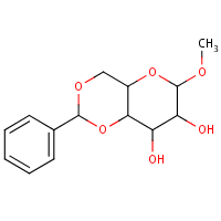 Methyl 4,6-O-benzylidene-alpha-D-glucopyranoside formula graphical representation