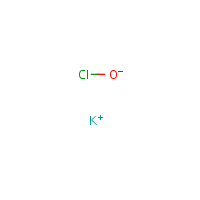 Potassium hypochlorite formula graphical representation