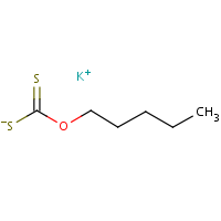 Potassium pentylxanthate formula graphical representation