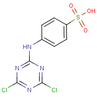 4-(2,4-Dichloro-1,3,5-triazinylamino)benzenesulfonic acid formula graphical representation