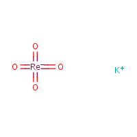 Potassium perrhenate formula graphical representation