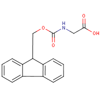 N-(9H-(Fluoren-9-ylmethoxy)carbonyl)glycine formula graphical representation
