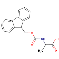 N-((9H-Fluoren-9-ylmethoxy)carbonyl)-L-alanine formula graphical representation