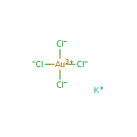 Potassium tetrachloroaurate(III) formula graphical representation
